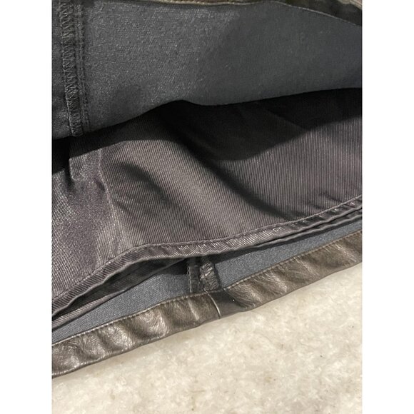 Isalis Skirt Womens Large Black Faux Leather Mini Zip Pocket Lined Moto Boho - Picture 9 of 11